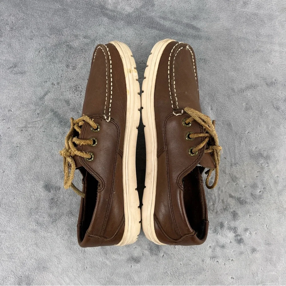 LEMS Mariner Womens Brown Leather Boat Loafers Deck Shoes EU 36 US 6-6.5 - Picture 6 of 10